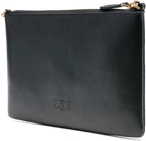 Genti de umar Pinko Leather Shoulder Bag NERO-ANTIQUE GOLD Femei (BM 9575885) 3