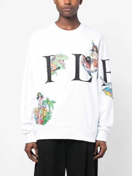 Bluze de trening Philipp Plein Crewneck Sweatshirt WHITE Barbati (BM 9576752) 3