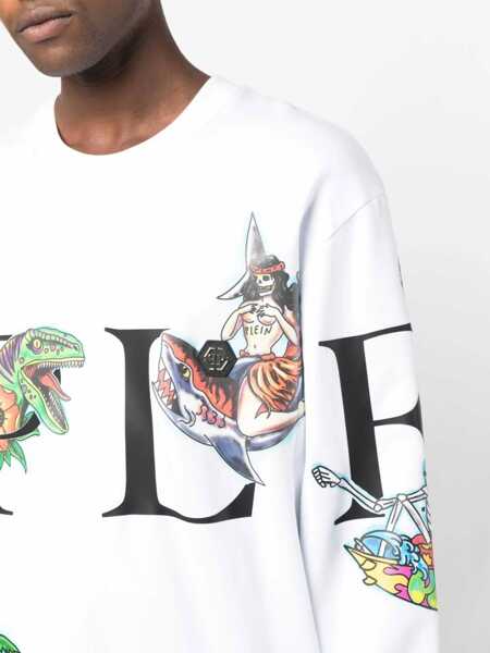 Bluze de trening Philipp Plein Crewneck Sweatshirt WHITE Barbati (BM 9576752) 5