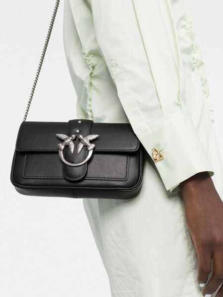 Genti de umar Pinko Love One Shoulder Bag NERO/OLD SILVER Femei (BM 9576833) 3