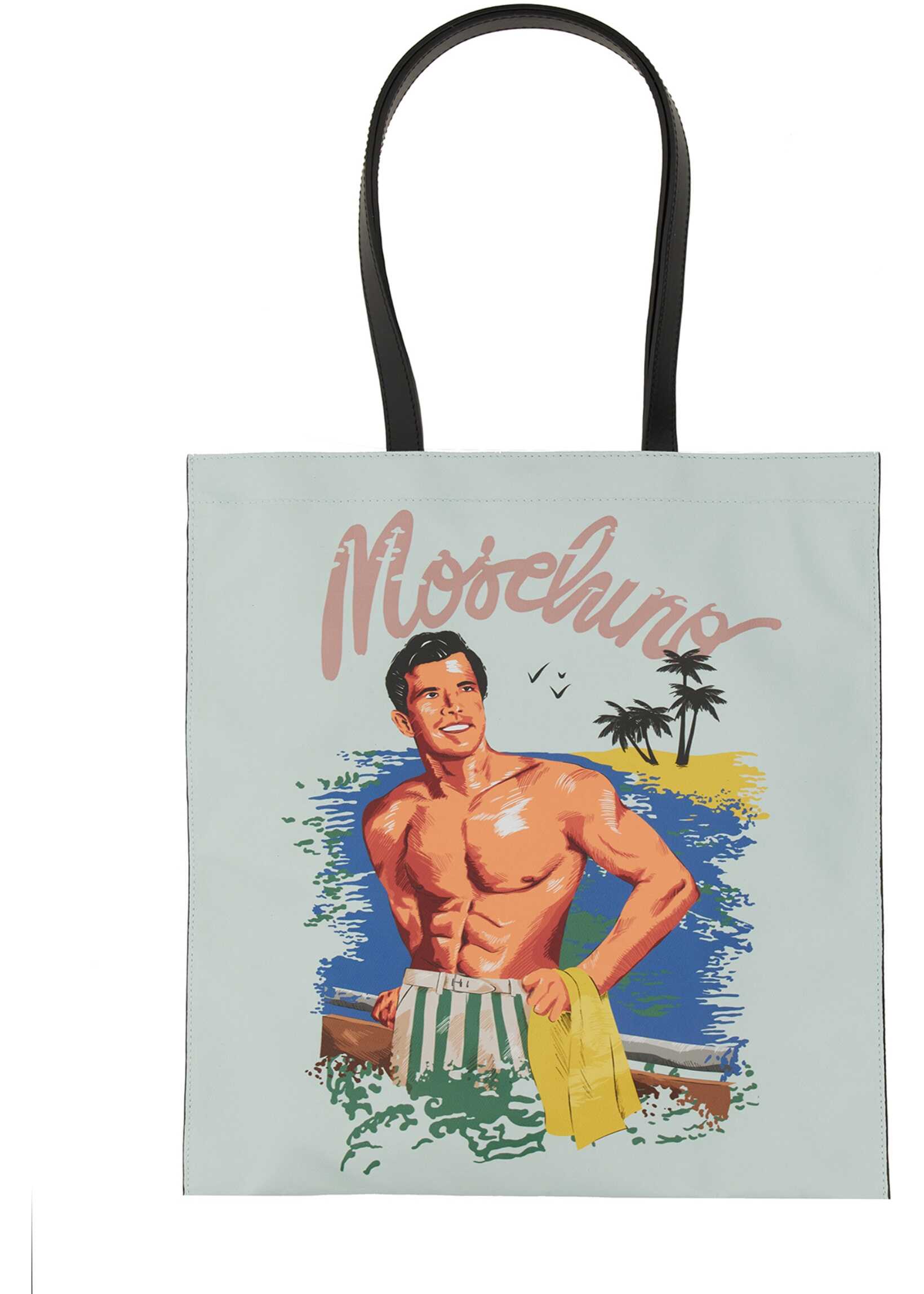 Moschino Hawaiian Print Tote Bag AZURE