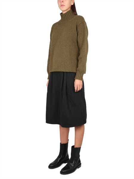 Pulovere casual Margaret Howell Turtleneck Shirt MILITARY GREEN Femei (BM 9578819) 2