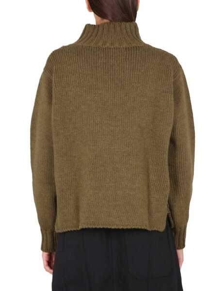 Pulovere casual Margaret Howell Turtleneck Shirt MILITARY GREEN Femei (BM 9578819) 3