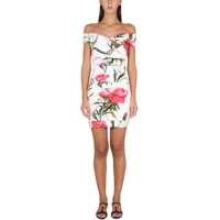 Rochii casual Draped Carnation-Print Poplin Dress Femei