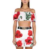 Bluze Poppy Print Short Top Femei