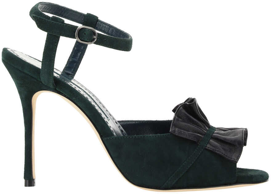 Manolo Blahnik Khedni Sandals DRGN/BLCK