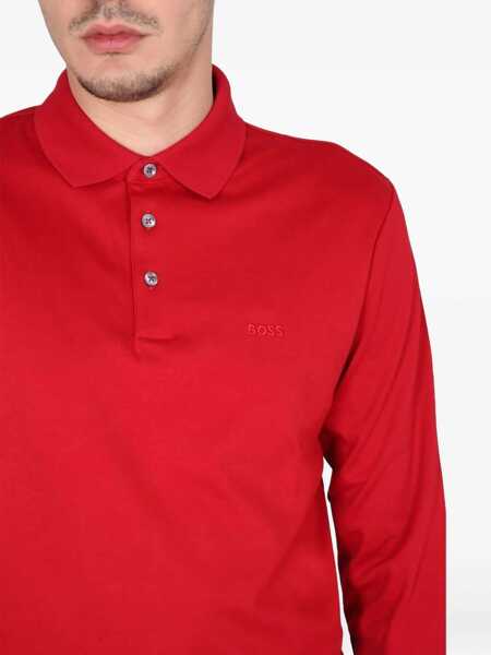 Tricouri Polo Hugo Boss Polo With Logo Embroidery RED Barbati (BM 9579644) 4