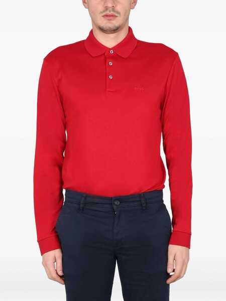 Tricouri Polo Hugo Boss Polo With Logo Embroidery RED Barbati (BM 9579644) 1