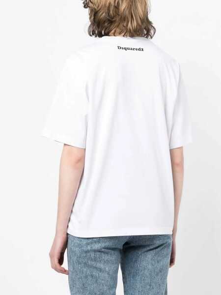 Tricouri DSQUARED2 T-Shirt With Logo WHITE Femei (BM 9579668) 4