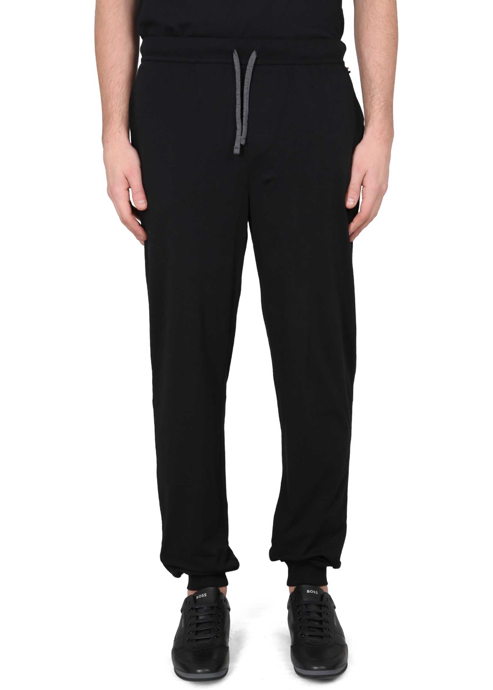 Hugo Boss Jogging Pants With Logo Embroidery BLACK