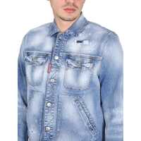 Jachete DSQUARED2 pentru Barbati - Jachete DSQUARED2 Icon Sunset Boxy Jacket BLUE Barbati (BM 9581402) - B-mall.ro