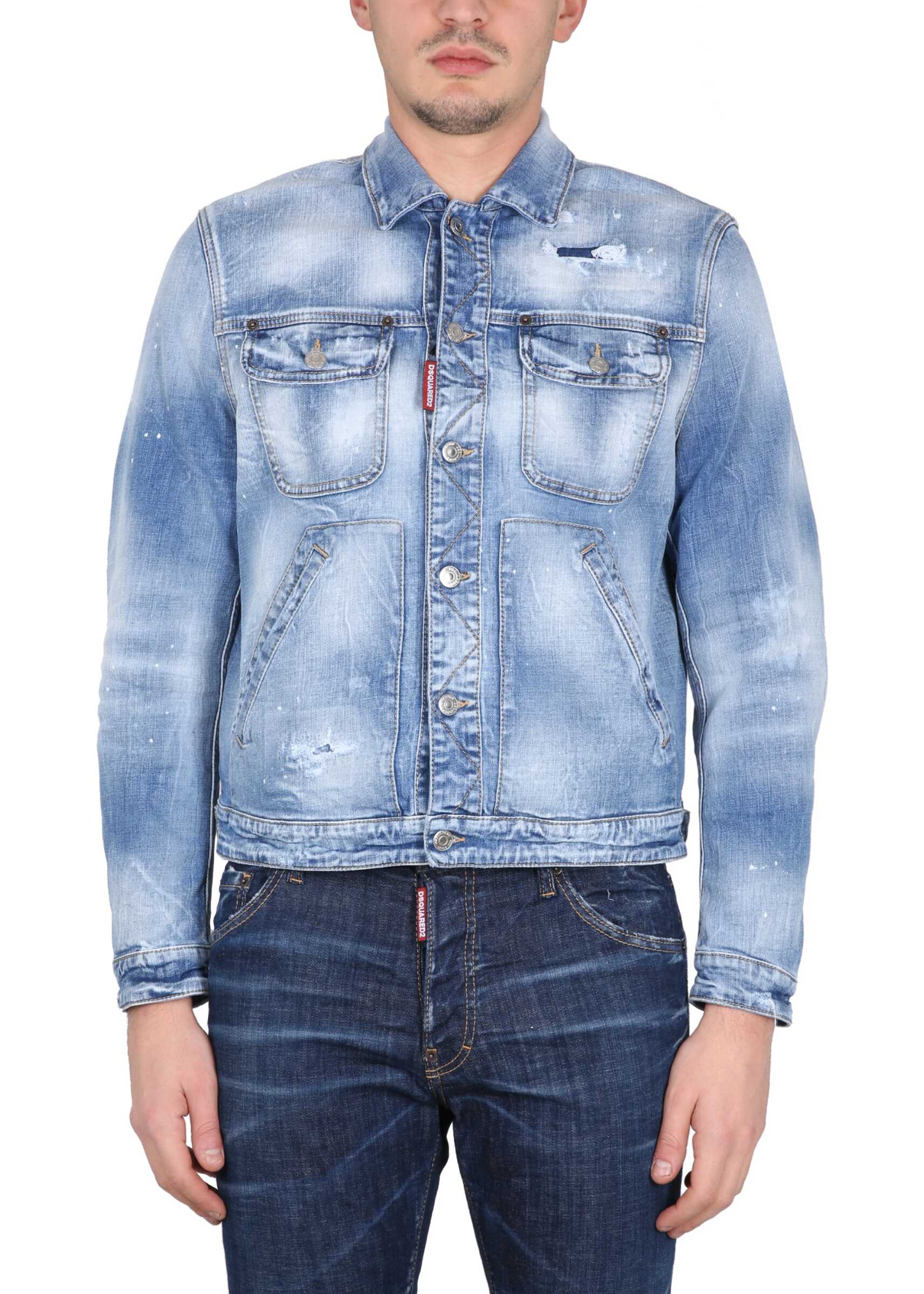 DSQUARED2 Icon Sunset Boxy Jacket BLUE