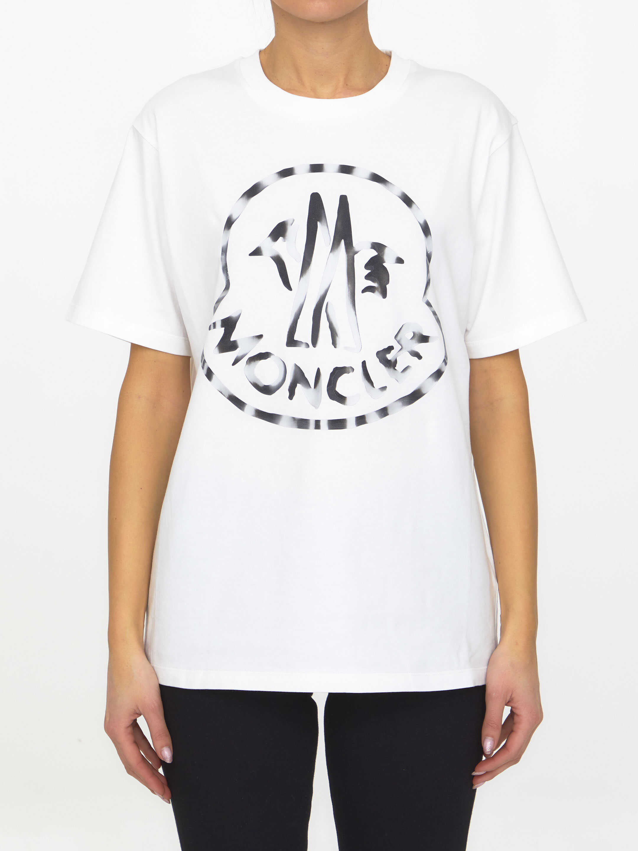 Moncler Logo Cotton T-Shirt White