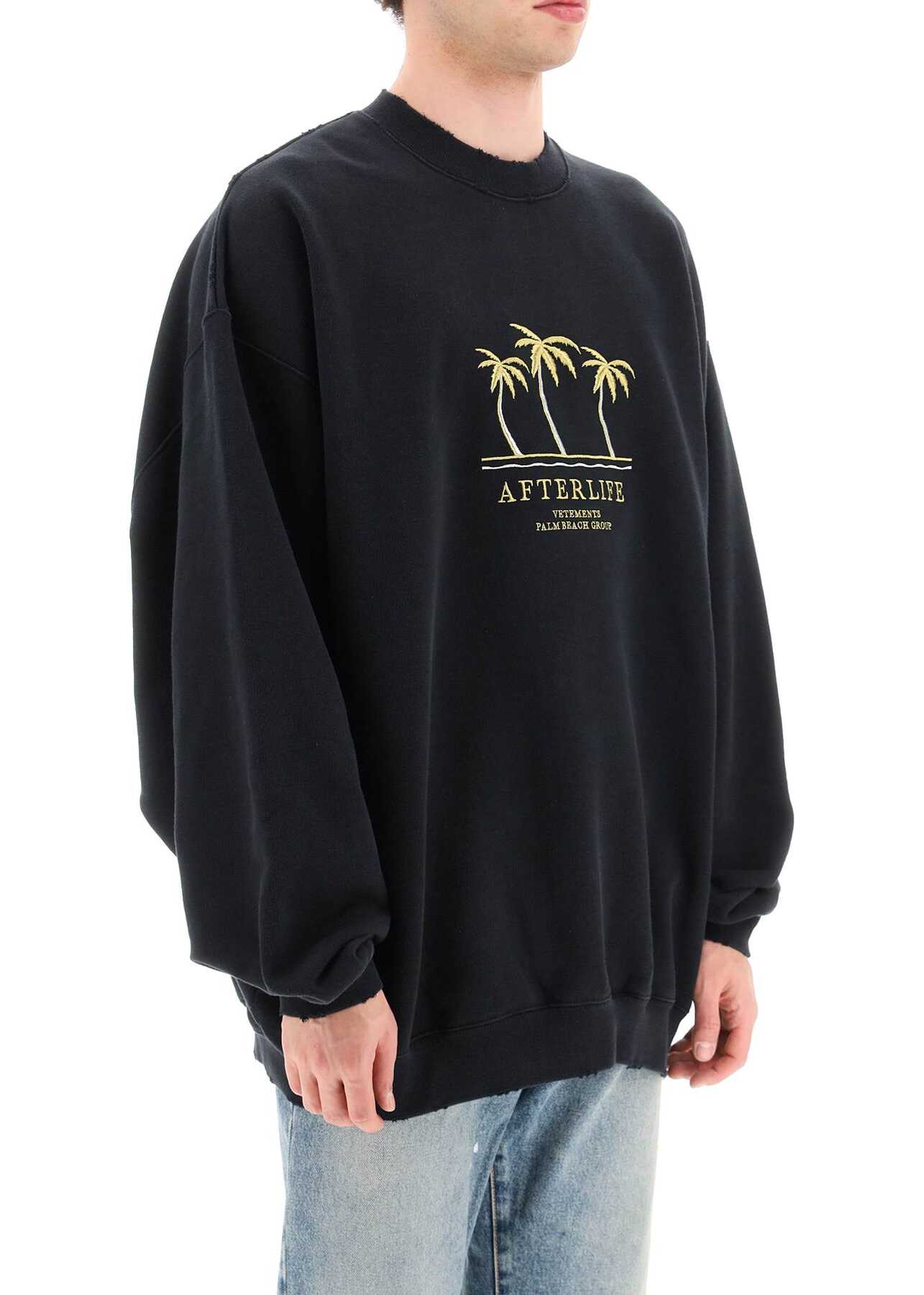 Vetements Afterlife Embroidery Sweatshirt BLACK