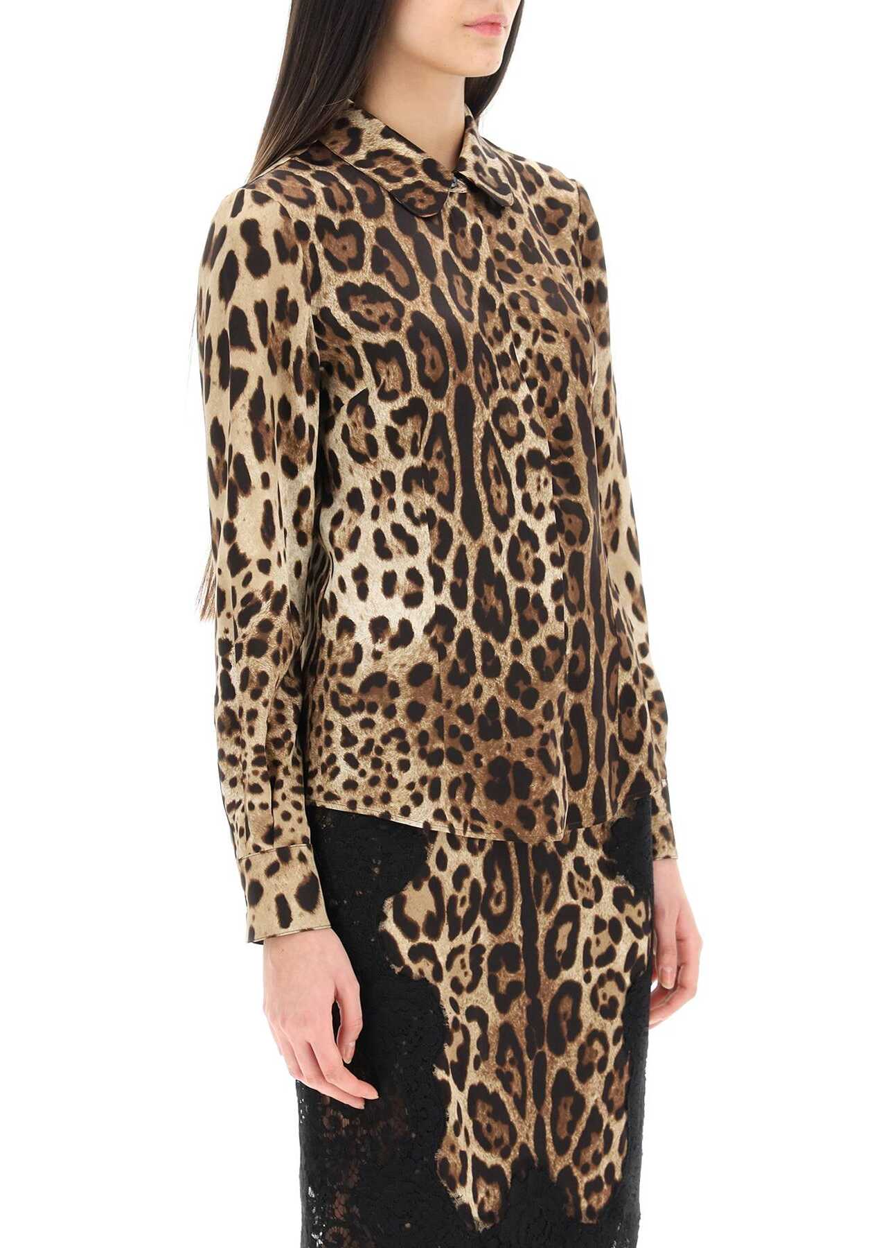 Dolce & Gabbana Leopard Print Silk Shirt LEO NEW