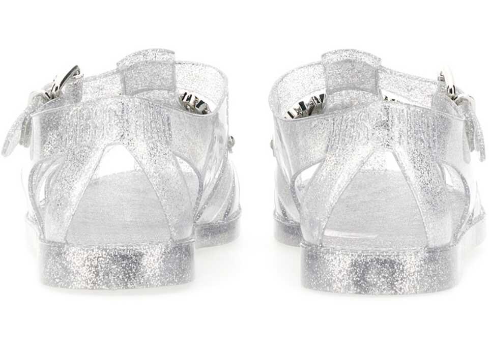 Moschino Sandal With Logo SILVER