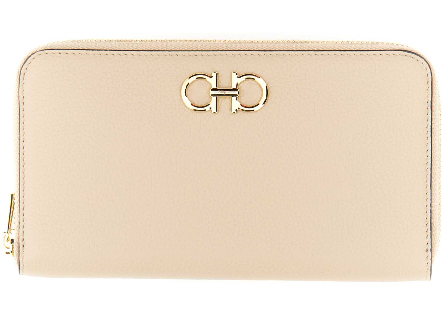 Ferragamo Continental Gancini Wallet BEIGE