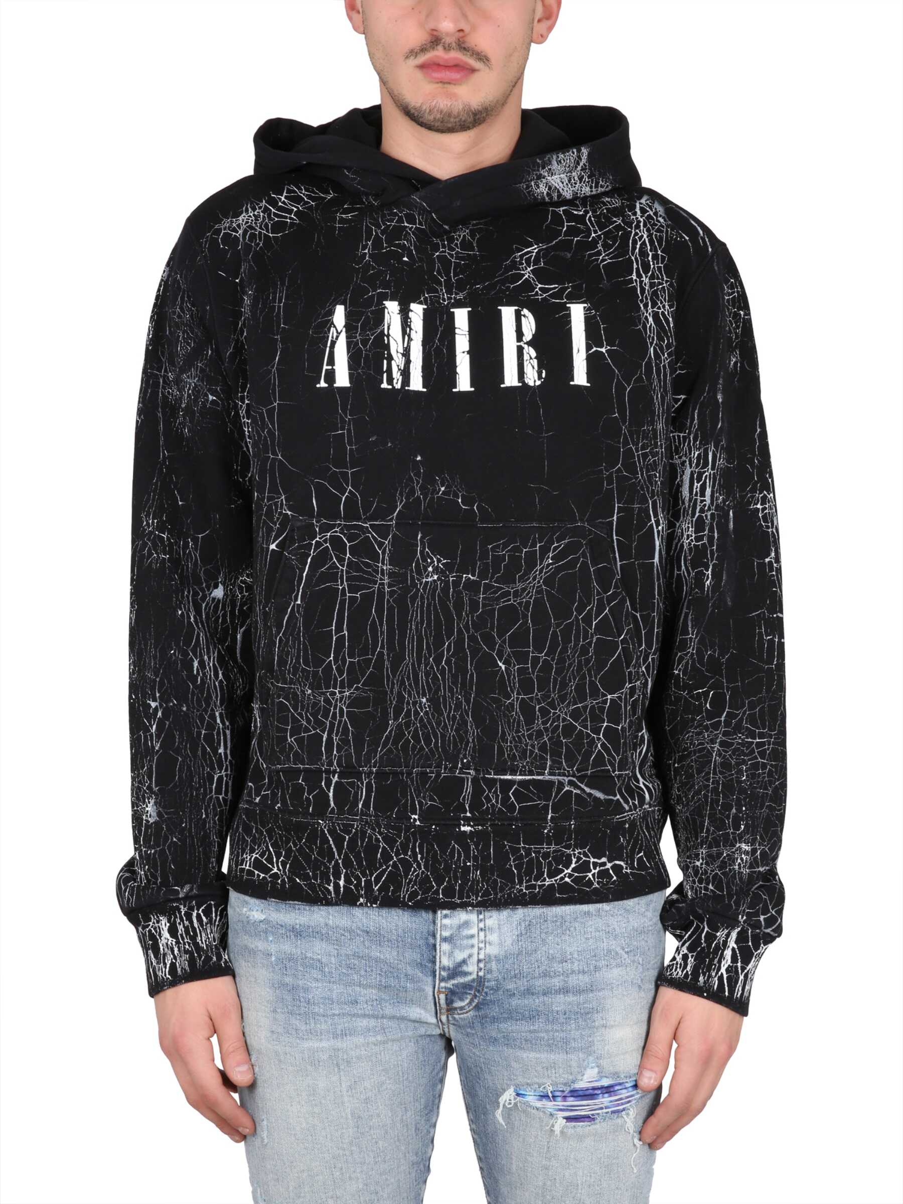AMIRI Cracked Sweatshirt BLACK