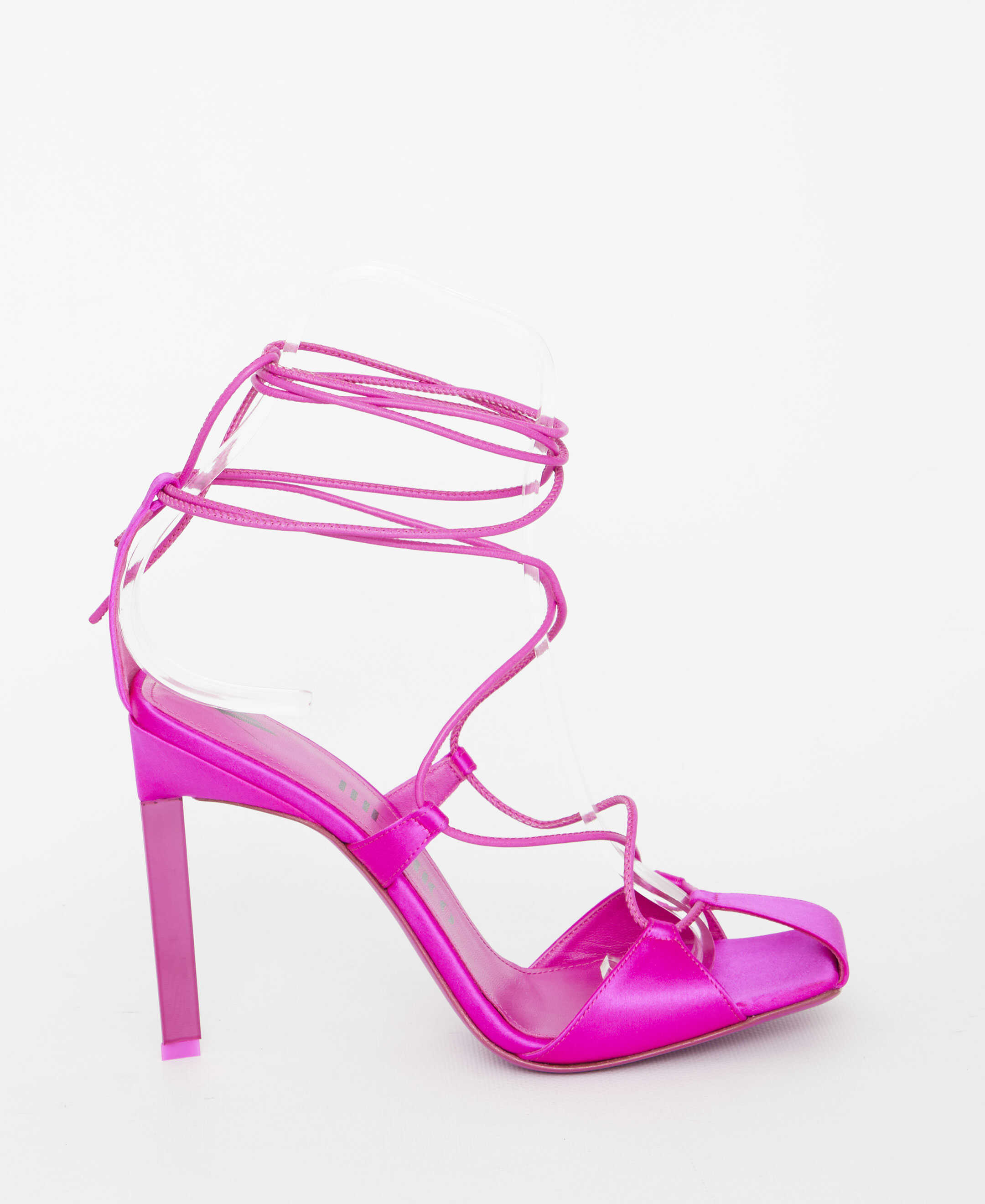 THE ATTICO Adele Lace-Up Pumps FUCHSIA