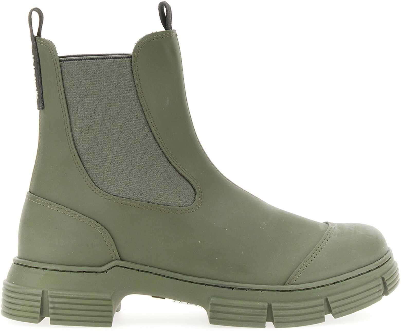 Ganni Rubber Boot MILITARY GREEN