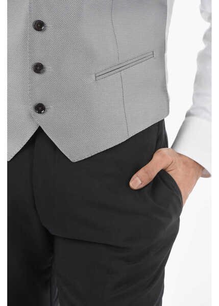 Veste costum CORNELIANI Cc Collection V-Neck Cerim.reset Waistcoat Gray Barbati (BM 9586823) 3