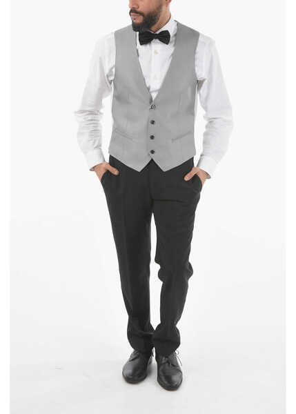 Veste costum CORNELIANI Cc Collection V-Neck Cerim.reset Waistcoat Gray Barbati (BM 9586823) 4