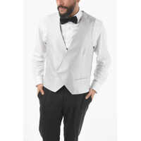 Veste costum Two-Tone Silk Academy Cerimonia Vest With All-Over Logo On T Barbati