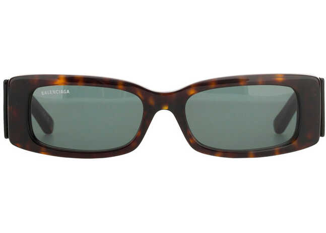 Balenciaga Max Rectangle Sunglasses DARK HAVANA