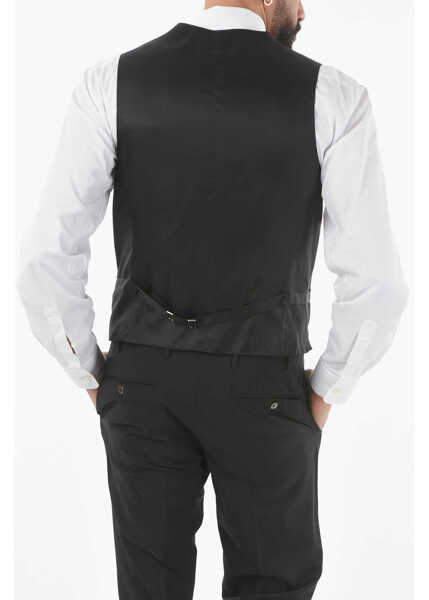 Veste costum CORNELIANI Cc Collection All-Over Glitter 4-Buttons Cerim Reset Vest Black Barbati (BM 9587219) 2