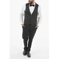 Veste pentru Barbati - Veste costum CORNELIANI Cc Collection All-Over Glitter 4-Buttons Cerim Reset Vest Black Barbati (BM 9587219) - B-mall.ro