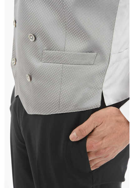 Veste costum CORNELIANI Cc Collection Double Breasted Cerim. Reward Waistcoat Gray Barbati (BM 9587405) 3