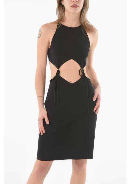 Rochii scurte Bottega Veneta Mini Dress With Cut Out Detail With Laces Black Femei (BM 9588569) 4