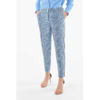 Pantaloni casual Animal Printed Copard Trousers With Side Pockets Femei