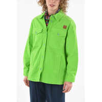 Camasi casual Velour Saharian Overshirt With Tiger Crest Logo Patch Femei