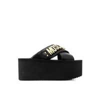 Sandale cu platforma Metallic Letters Cross Platform Sandal Femei