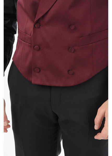 Veste costum CORNELIANI Cc Collection Two-Tone Peak Lapel Cerim. Reset Double-Breast Black Barbati (BM 9591155) 3