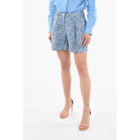 Pantaloni scurti Animal Printed Copard Shorts With Side Pockets Femei