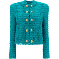 Jachete Collarless Tweed Jacket Femei