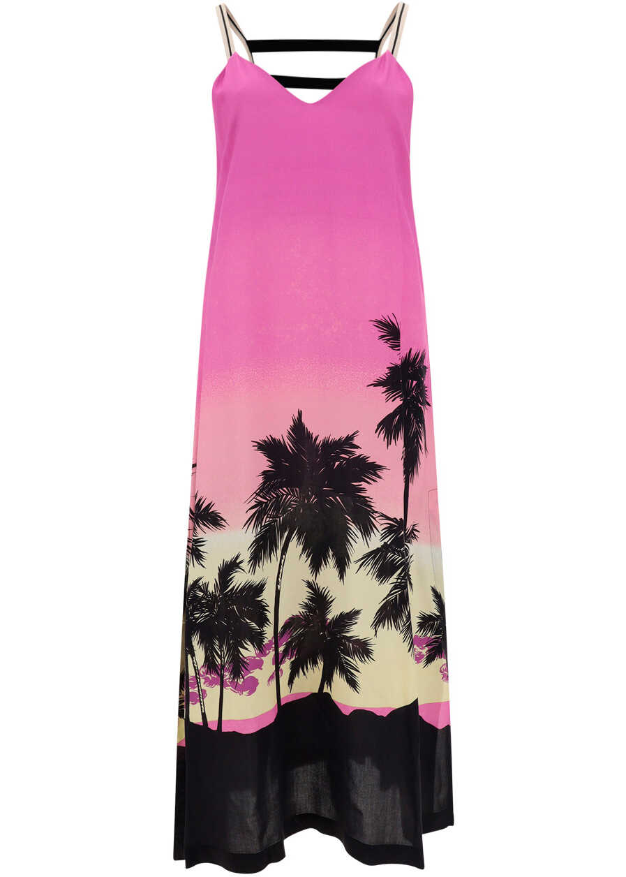 Palm Angels Pink Sunset Dress PURPLE BLACK