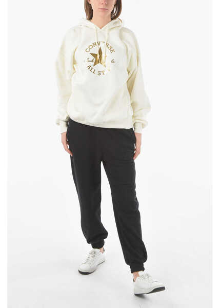 Hanorace Converse All Star Chuck Taylor Fleeced Cotton Hoodie White Femei (BM 9595409) 4