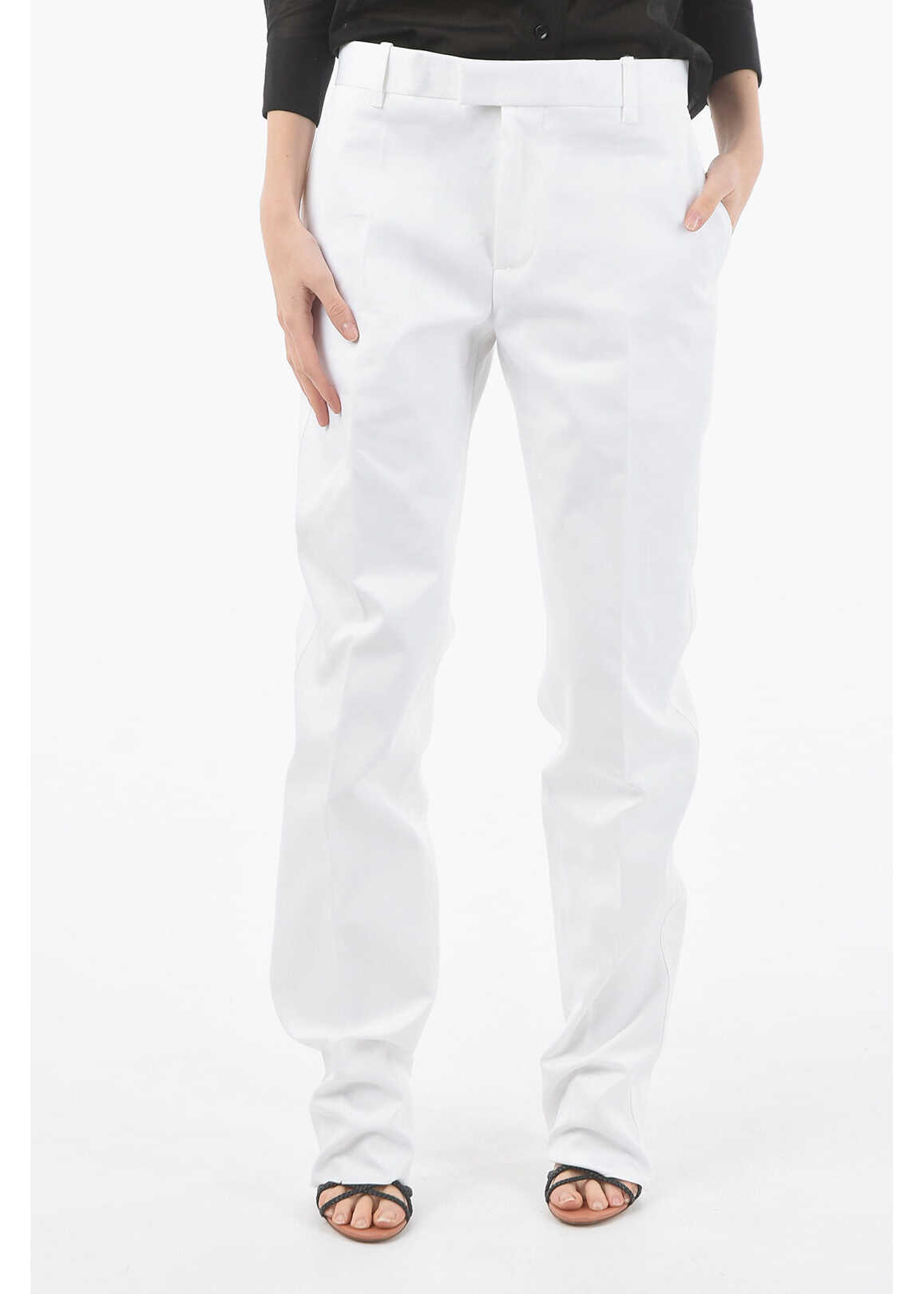 Poze Bottega Veneta Tailored Trousers With Side Bellows Pockets And Pleats White