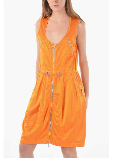 Rochii scurte Bottega Veneta Full Zip Closure Mini Utility Dress Orange Femei (BM 9596681) 4