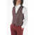 CORNELIANI Patterned Silk Cerim.academy Double Breasted Waistcoat Burgundy