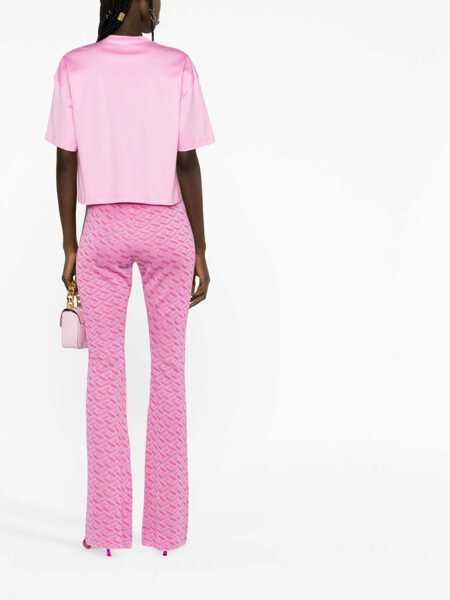 Pantaloni casual Versace Jacquard Pants With Greek Print PINK Femei (BM 9600398) 4