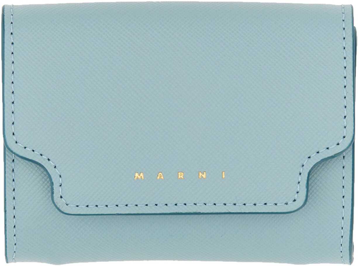 Marni Saffiano Leather Coin Purse AZURE