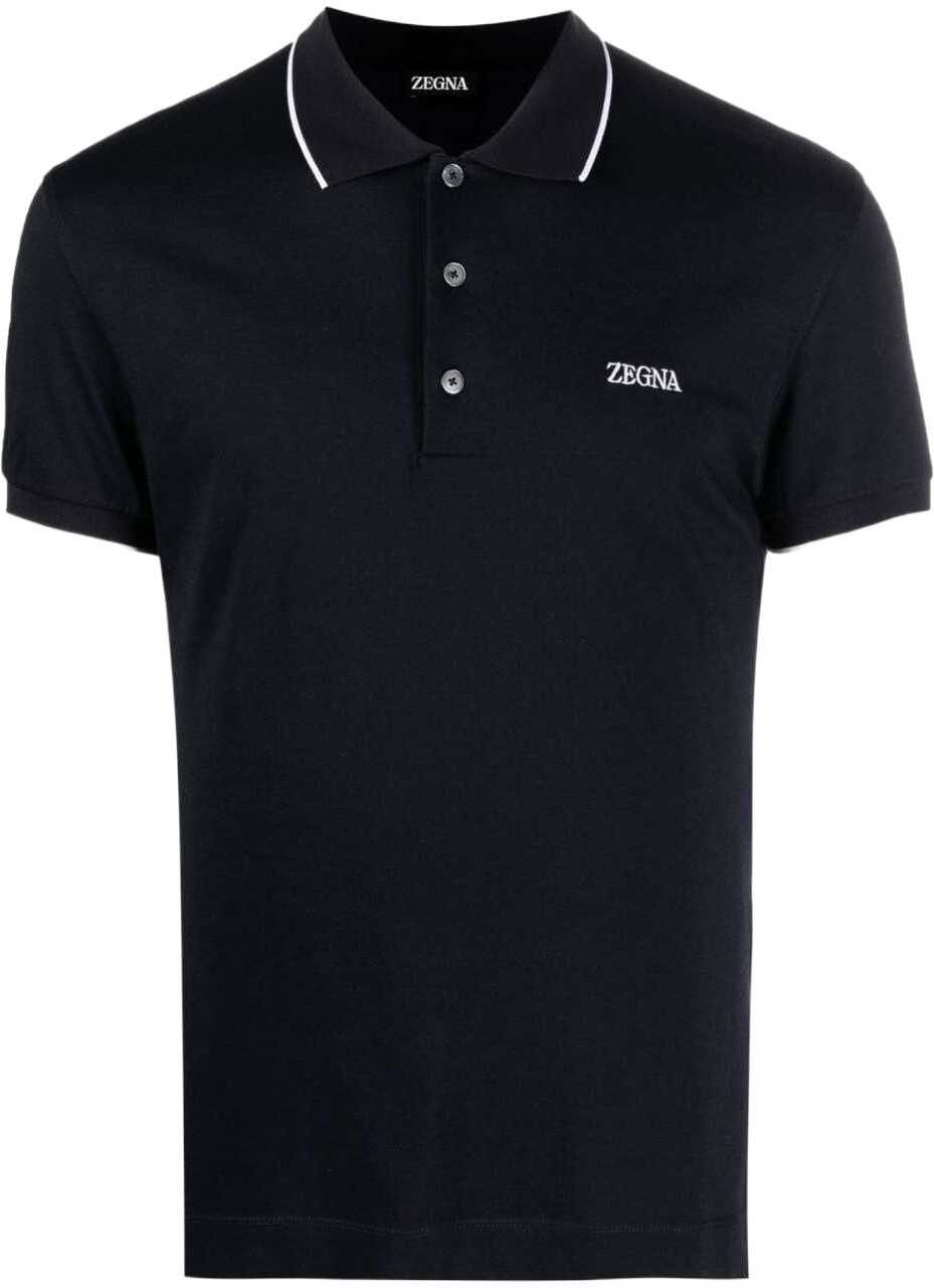 Ermenegildo Zegna Cotton Polo Shirt BLUE