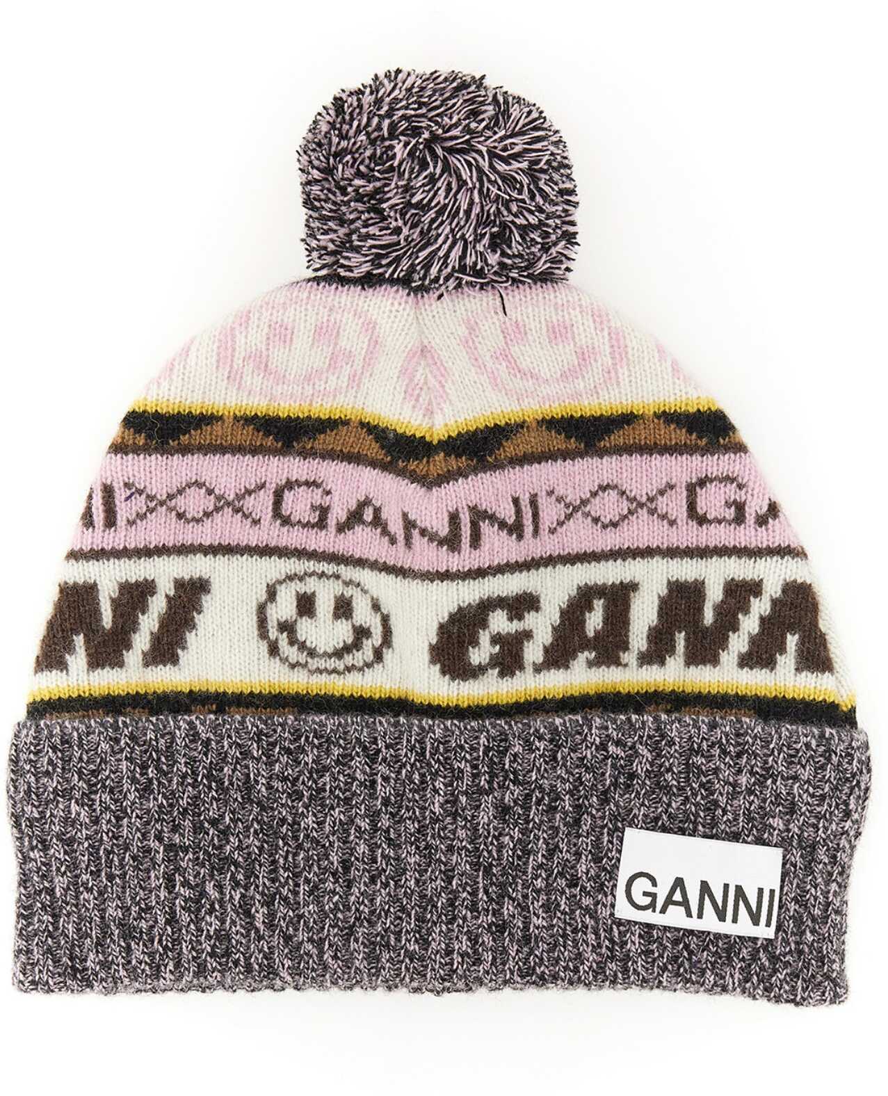 Ganni Woolen Hat MULTICOLOUR