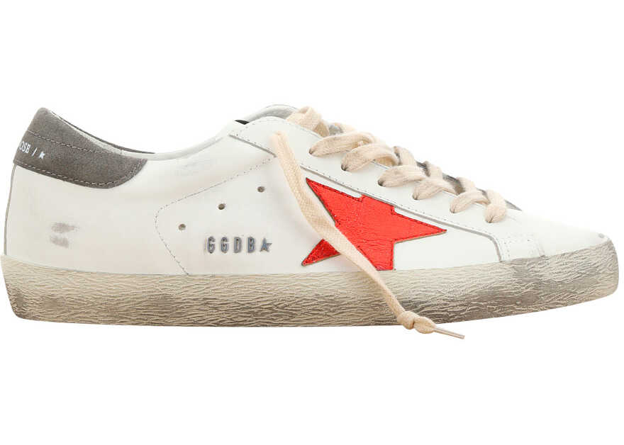 Golden Goose Super Star Sneakers WHITE/RED/DARK GREY
