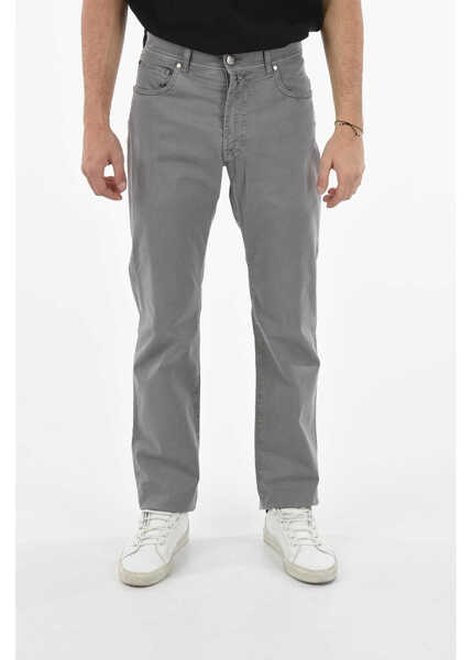 Pantaloni casual CORNELIANI Id Stretch Cotton 5 Pockets Pants Gray Barbati (BM 9603047) 1