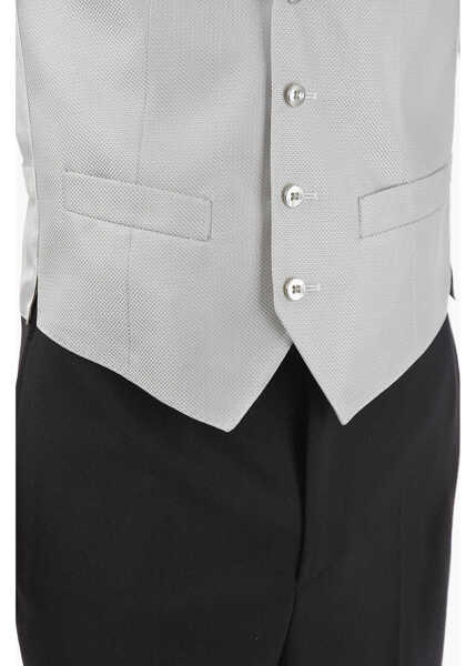 Veste costum CORNELIANI Cc Collection V-Neck Cerim.refined Waistcoat Gray Barbati (BM 9603818) 3
